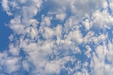 Sky with clouds - White clouds in blue sky

