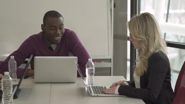 Group of attractive professionals involved in meeting