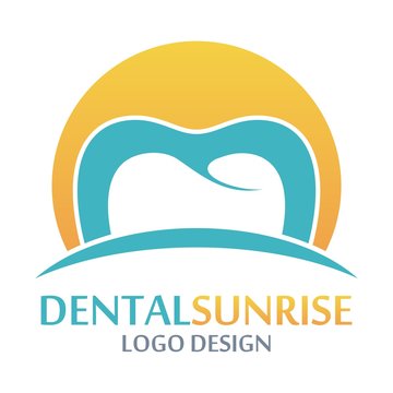 Dental, Dentist, Clinic, Sunrise Design Logo Vector