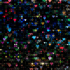 dots colored neon heart