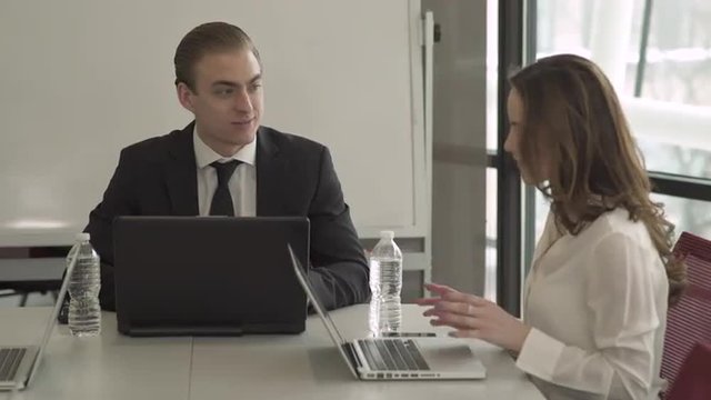 Group of attractive professionals involved in meeting