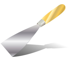 Trowel wooden handle. Vector trowel wooden handle on isolated white background.