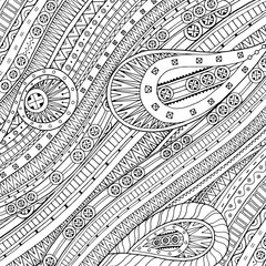 Doodle background in vector with ethnic pattern. 