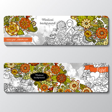 Vector templates set with science, medicine theme. 