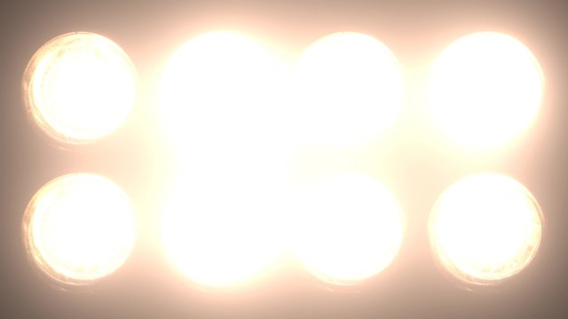 Bank of Stage Flood Lights Random Flashing
