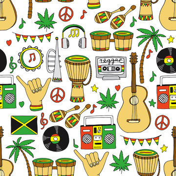 Reggae seamless pattern