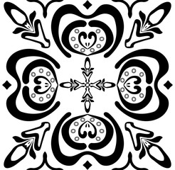 Sewing fabric with Seamless black-and-white ornate pattern - CottonBee