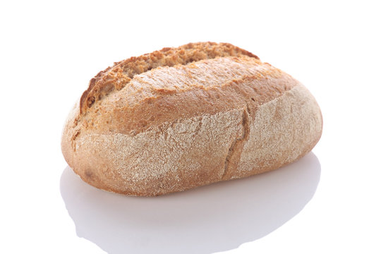 loaf of bread on a white background