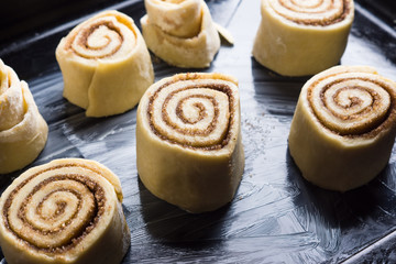 Making cinnamon buns