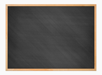Blackboard in wooden frame with chalk and eraser
