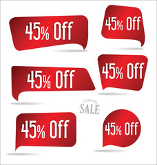 45 percent off red sticker collection
