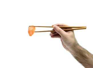 salmon sushi hand
