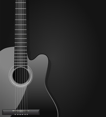 Obraz na płótnie Canvas black acoustic guitar dark background