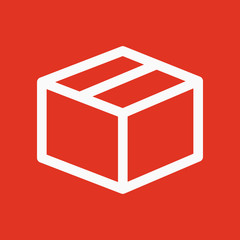 The box icon. Delivery and shipping symbol. Flat
