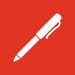 The pen and ballpoint icon. Writing symbol. Flat