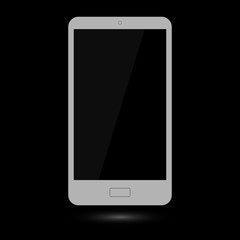 Smartphone touch screen. Isolated on black