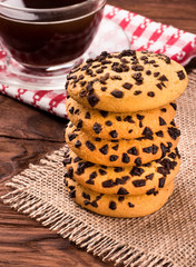 Stack cookies with chocolate