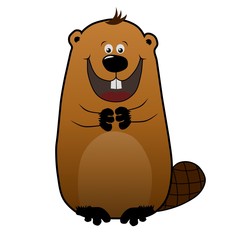 Happy cartoon beaver © beadrobin