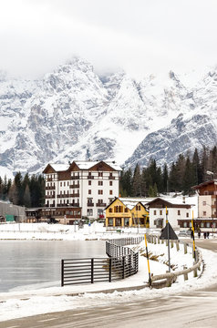 Misurina Lake frozen