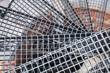 Metal ladder goes down, selective focus