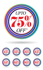 Multicolor Round Sale Banner. Vector illustration