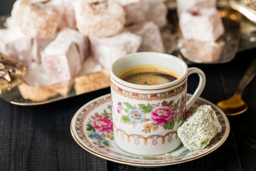 Turkish coffee with Turkish delight