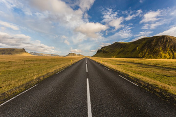 Road in Iceland. Beautiful landscape