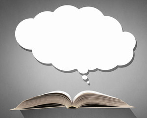Book and blank bubble
