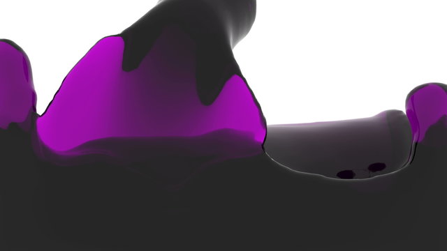 purple transparent liquid fills up screen, isolated on white full HD