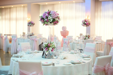 Restaurant Decorated with Flowers