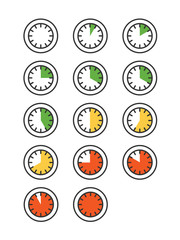 Line icons with flat design elements of timer icons. Clock icons on white background. Premium quality outline symbol collection. Modern infographic vector logo concept - stock vector