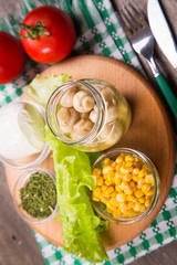 salad ingredients in studio
