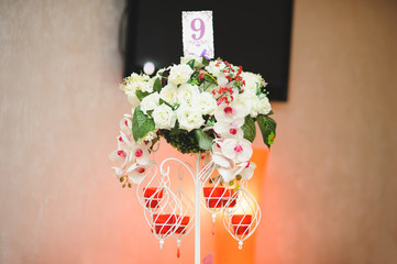 Table Number on Flower Stand