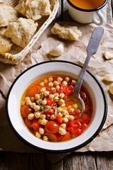 Clear soup with vegetables