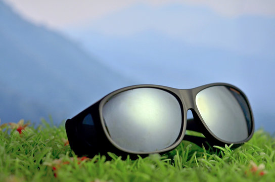sun glasses in travel concept