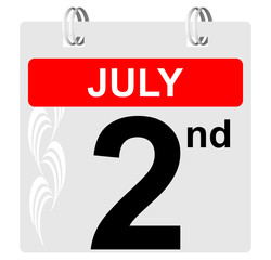 2nd july calendar with ornament