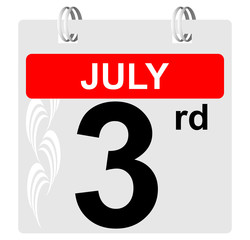 3rd july calendar with ornament