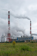 Fototapeta na wymiar Smoking pipe factory in the town of Volkhov of Leningrad region