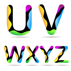 Multicolor Alphabet on white background - Letter U V W X Y Z,
vector illustration eps10
