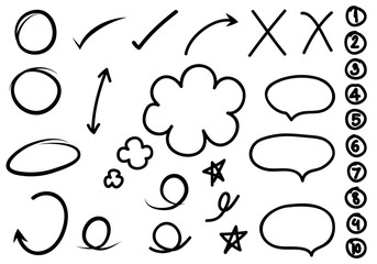 Hand-drawn design elements collection