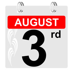 3rd august calendar with ornament