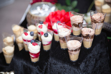 Choc cheesecake shots