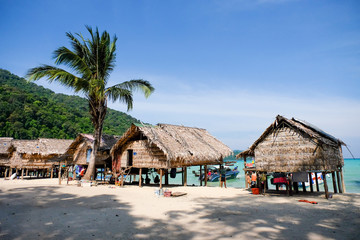 the atmosphere of Moken island in Phangnga district Thailand