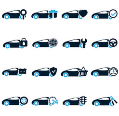 Car service icons set