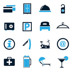 Hotel icons set