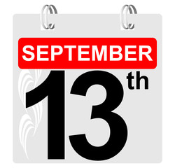 13th september calendar with ornament