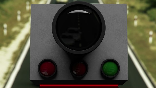4K Traffic Vehicle Road Speed Control Recording Unit in Service 3D Render and Real Footage Composite