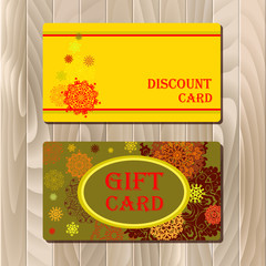 Discount card, voucher, gift certificate, coupon template sale mockup template. 