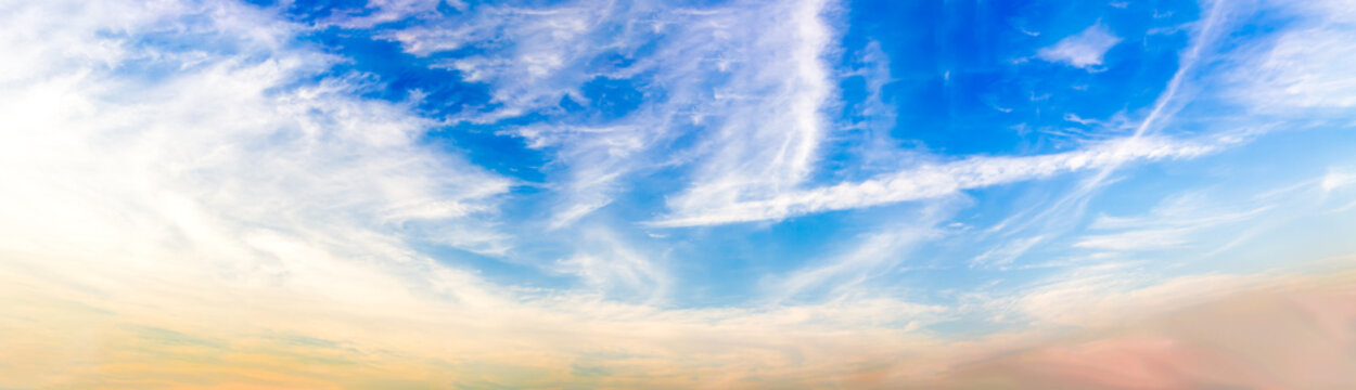 Fototapeta Panorama Effect - Beautiful of blue sky with cloud