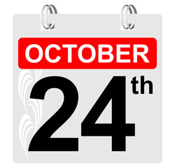 24th october calendar with ornament